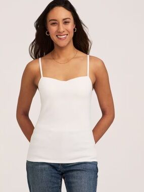White Cami Top with Built in Bra
